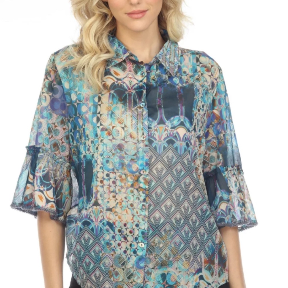 Johnny Was Klodi Ruffle blouse - Picture 2 of 4